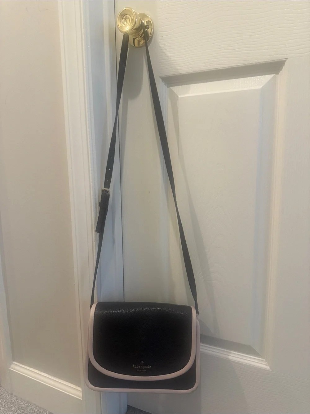 kate spade Black Crossbody with Light Pink Trim